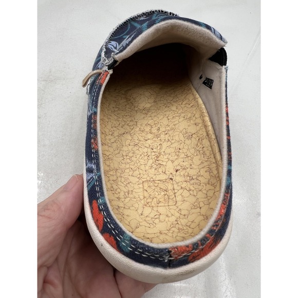 Spenco Shoes Womens Size 8 Blue Red Floral Canvas Slip On Comfort Loafers Casual - Picture 8 of 13